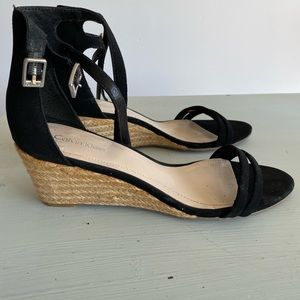 Calvin Klein black wedges